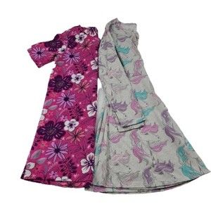 Gymboree Childrens Place Bundle Dress Pink Purple Floral Gray Unicorn M 7/8